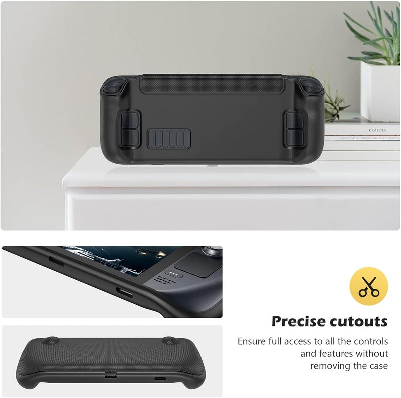 Procase Upgraded Flip Case for Steam Deck OLED/LCD (2023&2021) with Front Cover, Protective Case with Magnetically Detachable Front Shell Cover for Steam Deck Console & Accessories -Black | Upgraded, with Front Cover, 2023, Front Shell Cover, Accessories - Image 5